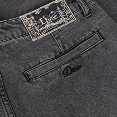 Dime Pleated Denim Shorts - Faded Black