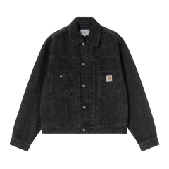 Carhartt WIP Belmar Snake Camo Jacket - Black Heavy Stone Wash