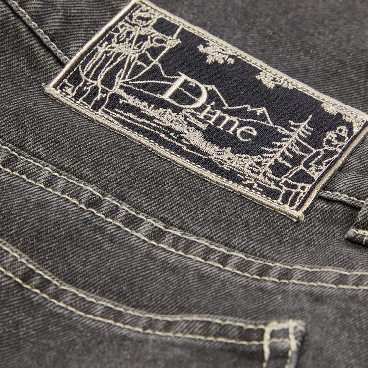 Dime Classic Denim Shorts - Faded Black (Contrast Stitching)