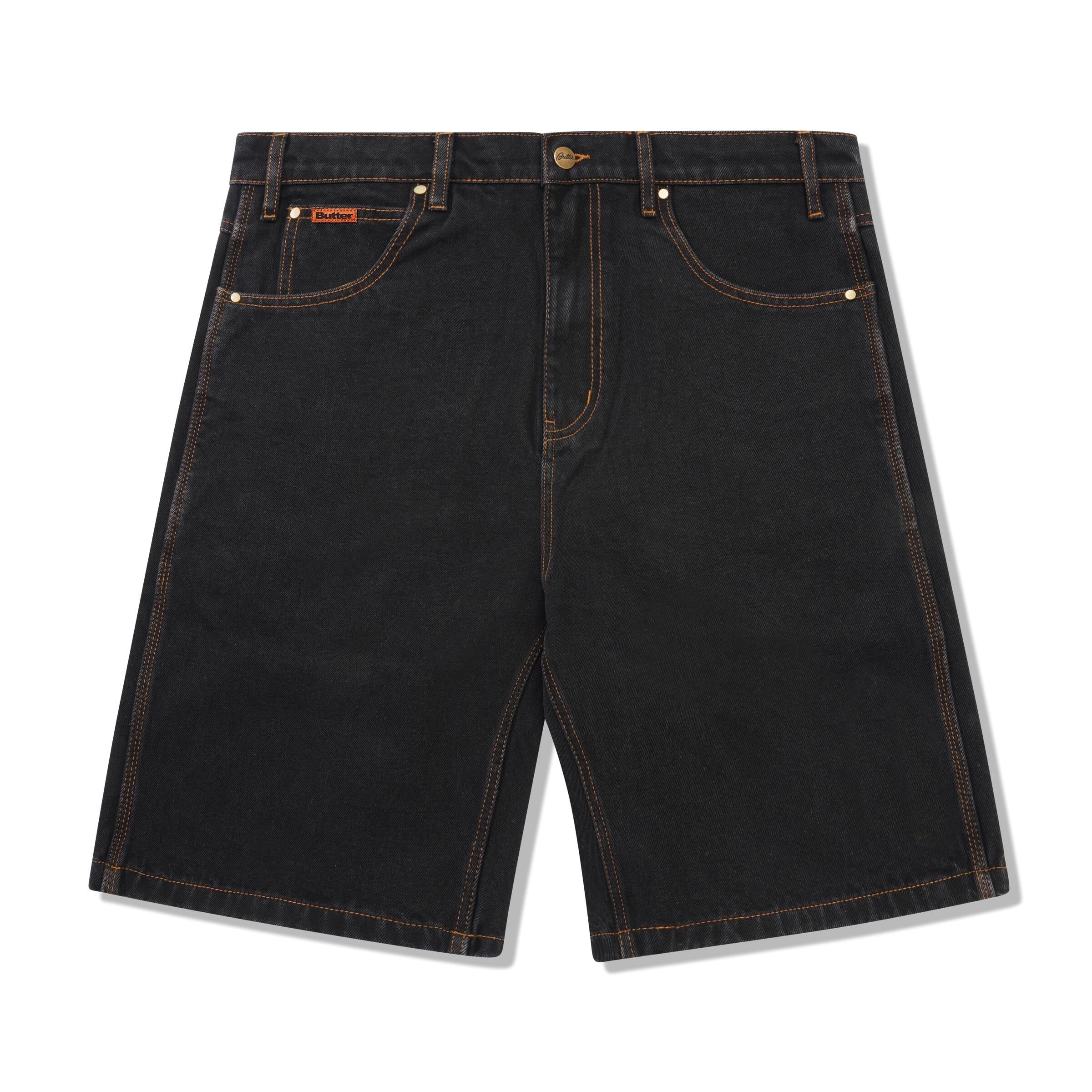 Butter Goods Baggy Denim Shorts - Washed Black