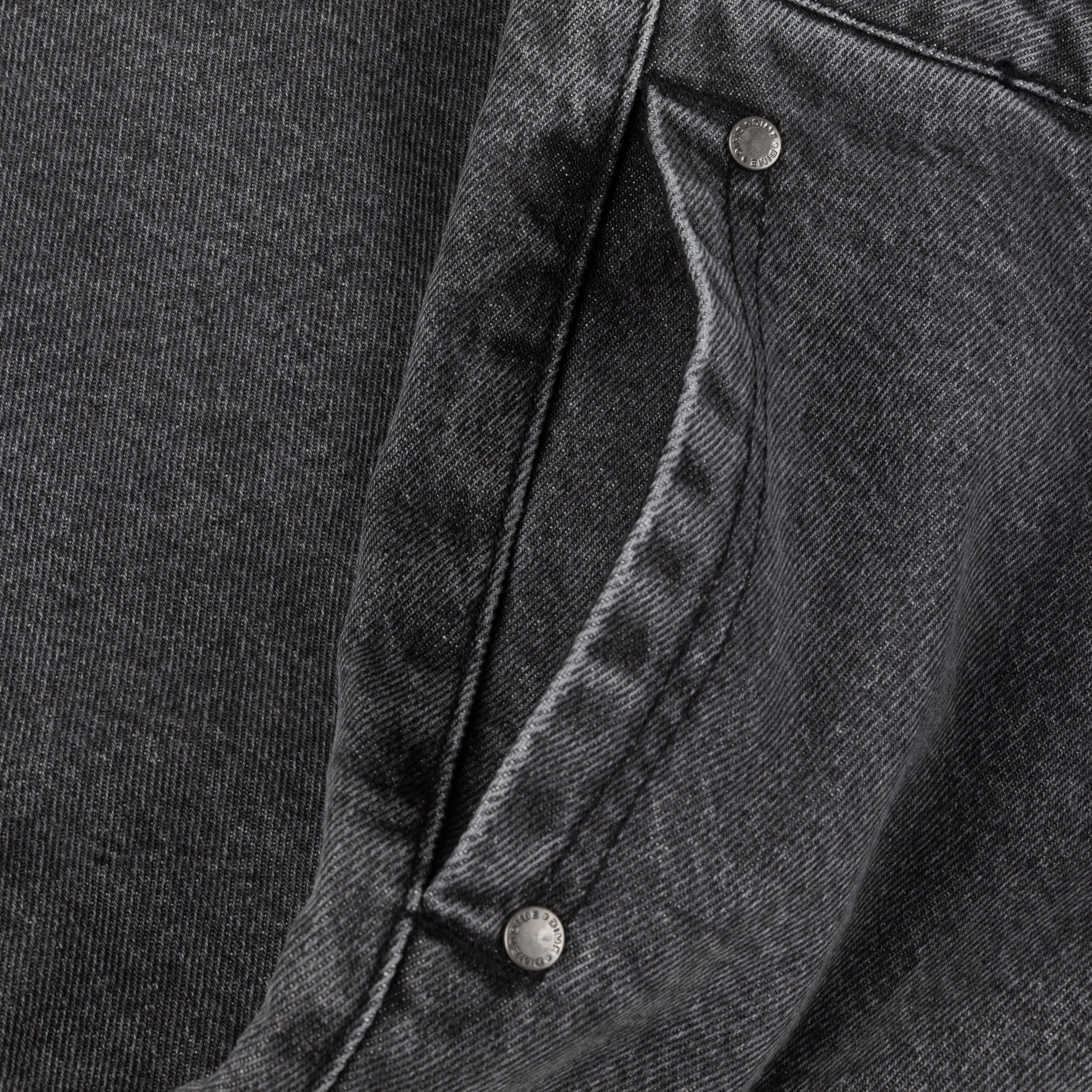 Dime Pleated Denim Shorts - Faded Black