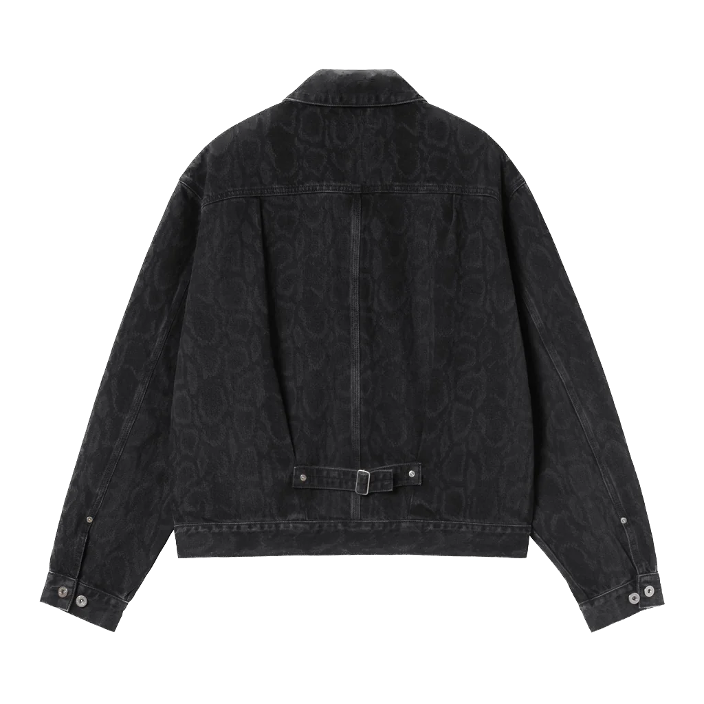 Carhartt WIP Belmar Snake Camo Jacket - Black Heavy Stone Wash