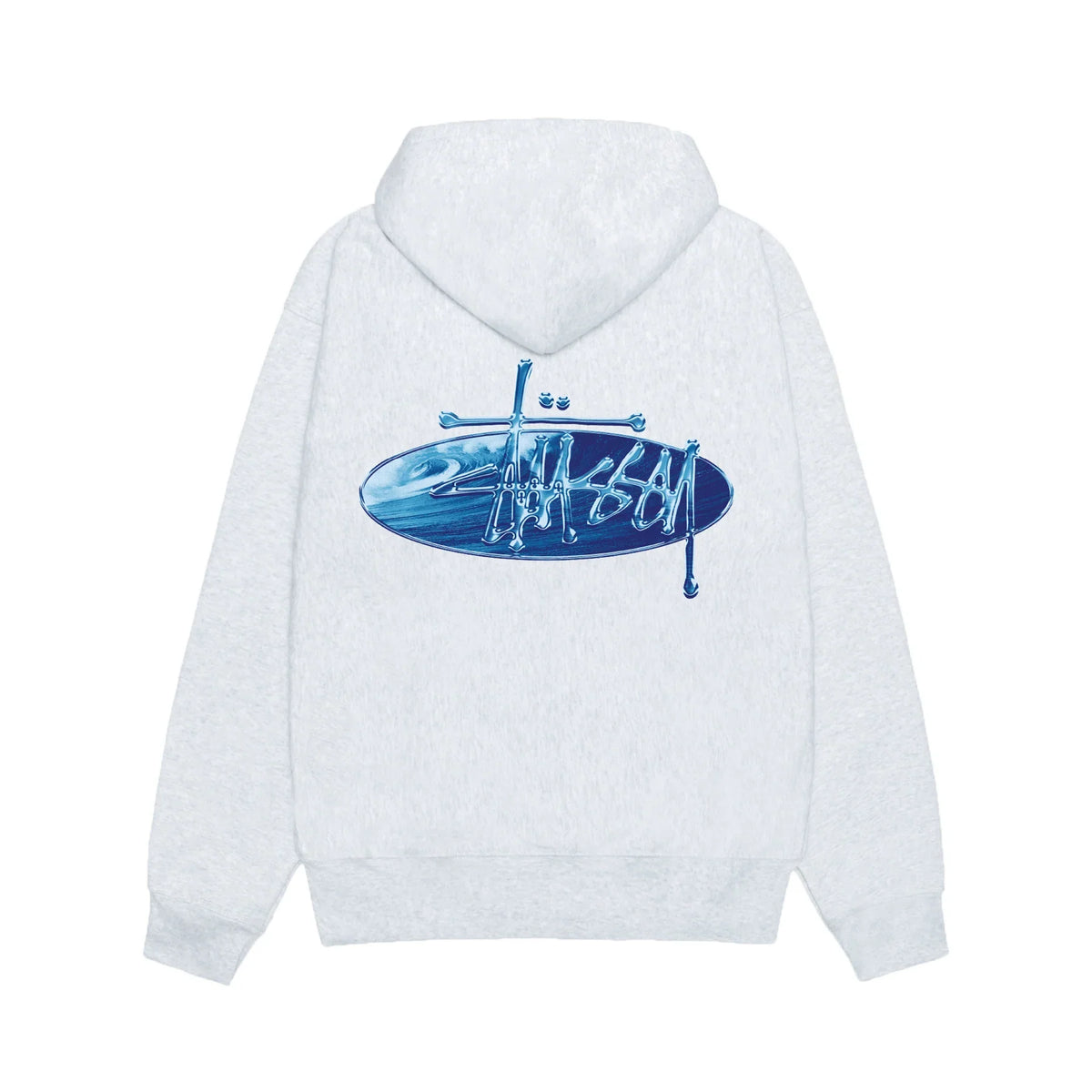 Stussy Wave Oval Hoodie - Ash Heather